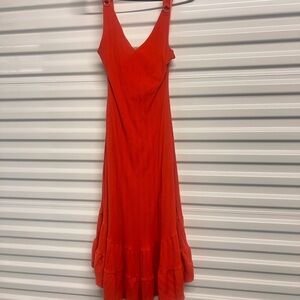 Free People “Into You” Vibrant Orange Midi-Maxi Dress